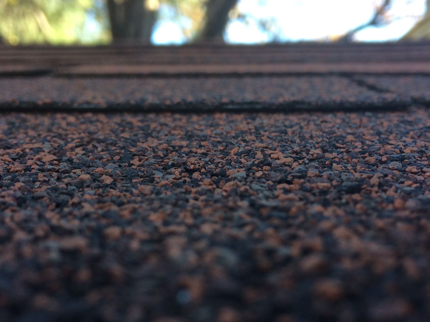 Close-up of asphalt shingle roof texture